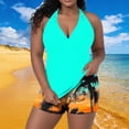 thumbnail image 2 of FAWUUDO Plus Size Swimsuit for Women Two Piece Modest Tankini Full Coverage Tummy Control Bathing Suits with Shorts, 2 of 7