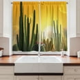 thumbnail image 2 of Ambesonne Cactus Kitchen Curtains, Sunset Desert Ecology, 55"x45", Marigold Yellow Green, 2 of 3