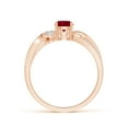 thumbnail image 2 of ANGARA Natural Ruby and Diamond Twisted Vine Ring in 14K Rose Gold for Women (Size-5mm) | July Birthstone, Birthday, Anniversary, Jewelry Gift for Women | Natural Ruby Ring, 2 of 13