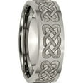 thumbnail image 4 of Titanium Brushed Celtic Laser Design 8mm Flat Band (Size 8) Made In China tb33b-8, 4 of 5