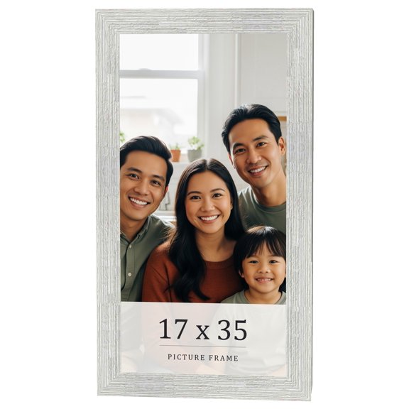 17x35 Frame White Real Wood Picture Frame Width 1.5 inches | Interior Frame Depth 0.5 inches | Barn