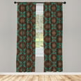 thumbnail image 3 of Ambesonne Oriental Curtains, Floral Mandala Motifs, Pair of 28"x84", Multicolor, 3 of 5