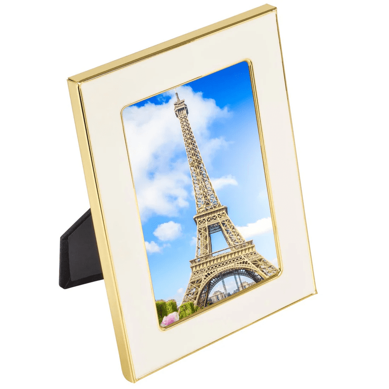 Mikasa Enamel Picture Frame Set of 5, White/Gold, 8x10, 5x7, 4x6