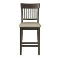 thumbnail image 6 of Pemberly Row Counter Height Wood Slat Back Dining Chair Set in Brown (Set of 2), 6 of 7