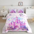 thumbnail image 1 of Erosebridal Ensembles de Couette Château de Rêve Format Simple, Couettes et Duvets Papillon Arc-en-Ciel, Décor Thème Princesse, Réversible 2 Pcs, 1 of 7