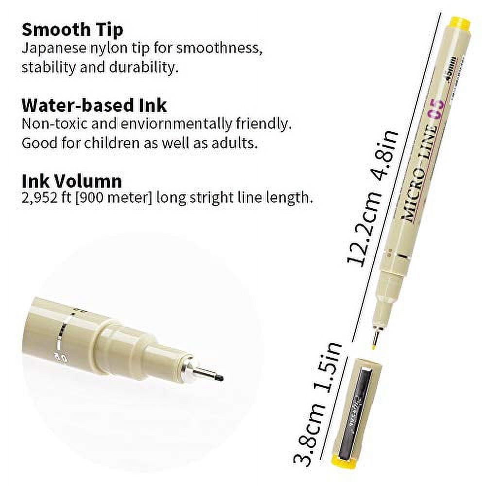 12pc colors 0.5 Sketch Micro Fine Line Needle Pen for Cartoon Art Drawing