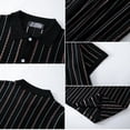 thumbnail image 6 of Bxsruta Men's Striped Knit Polo Shirt Short Sleeve Button Down Breathable Casual Summer Top, 6 of 6