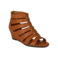 thumbnail image 1 of Qupid AG72-Amor-133 Women Leatherette Strappy Open Toe Wedge Sandal, 1 of 6