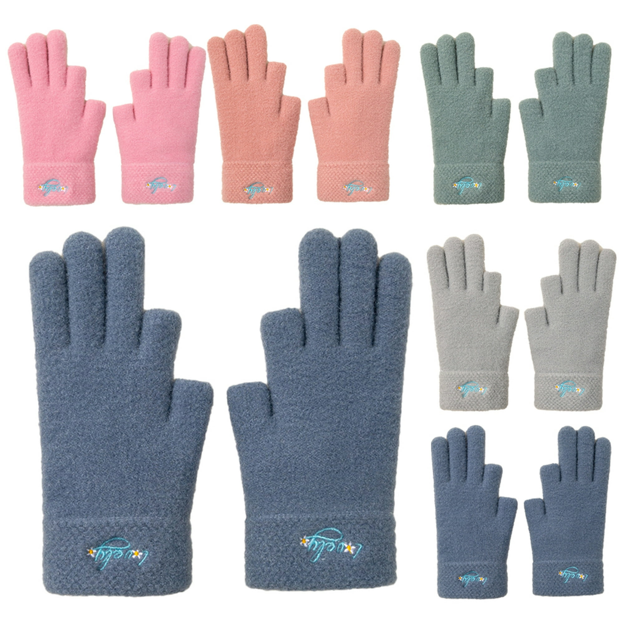 Beautyzll Women Winter Fingerless Touch Screen Gloves Man Warm - Main Image