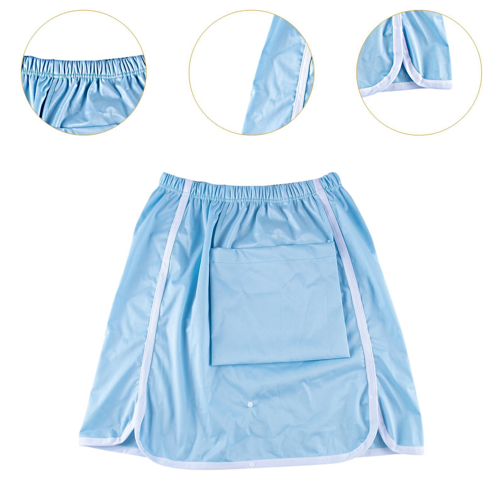 Serenable Adult Diaper Skirt Incontinence Bed Pad,Lightweight Washable Portable with Pocket Skirt Bed Mat for Disabled Bedwetting Blue 3XL