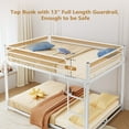 thumbnail image 2 of Zimtown Full-over-Full Bunk Bed, Low Profile Junior Bunk Bed Frame, White, 2 of 10