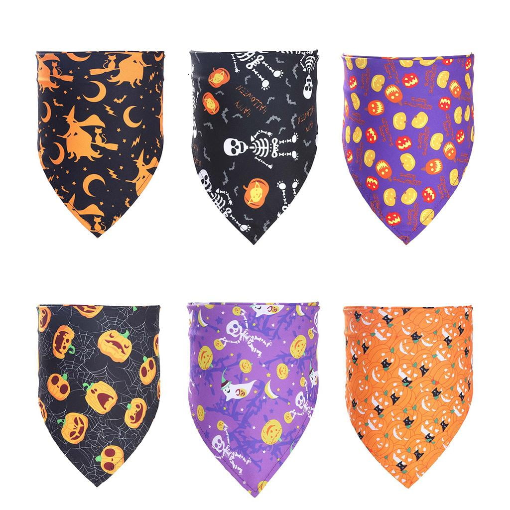 HILOGEL 6 Pcs Elements Dog Bandana Reversible for Triangle Bibs Scarf Attire P
