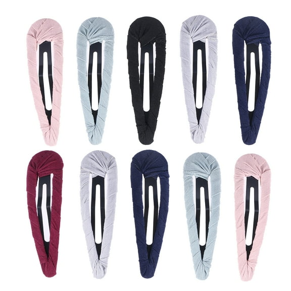 Aloha 10pcs Handmade Wrapped Cloth Hairpins Metal Bobby Pin Barrettes Hair Accessory for Women Girls (Round , Mixed Color)