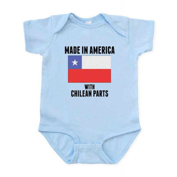 CafePress - Made In America With Chilean Parts Body Suit - Baby Light Bodysuit, Size Newborn - 24 Months
