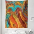 thumbnail image 1 of Watercolor Tapestry, Acrylic Style Abstract Grunge Waves and Shapes Modern Painting, Fabric Wall Hanging Decor for Bedroom Living Room Dorm, 5 Sizes, Orange Sky Blue and Scarlet, by Ambesonne, 1 of 1