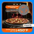 thumbnail image 3 of Emporio Kitchen Non-Stick Pizza Pan 1 Pack – 16 Inch Round Carbon Steel Pizza Tray with Perforated Holes, PFOAPFOSPTFE-Free, Dishwasher & Oven Safe Up To 450°F, Durable Nonstick Silver Coating, 3 of 4