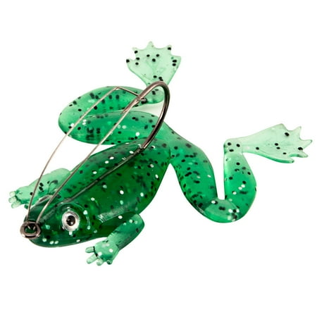 Frog Lure Ray Frog Topwater Fishing Crankbait Lures Artificial Soft Bait Soft Tube Bait Especially for Bass Snakehead Freshwater Soft Bai Musky Tackle Box Spitted weedless bas(Green)