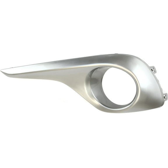 Fog Light Trim Compatible with 2011-2013 Toyota Highlander Front, Left Driver Silver