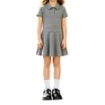 thumbnail image 2 of Girls Pique Polo Dress, Short Sleeve School Uniform A-Line Casual Dress for Kids, 2 of 5