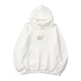thumbnail image 4 of Sudadera con cremallera Gibobby para mujer, casual, con capucha, estampado lindo, cálido y elegante, blanco, M, 4 of 5