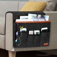 thumbnail image 1 of Bolsa para reposabrazos de sillón, organizador de fieltro para silla colgante, soporte para mando a distancia de sofá con 5 bolsillos para teléfono, iPad, revista, 1 of 5