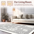 thumbnail image 2 of ODIKA 6'x9' Machine Washable Non-Slip Area Rug, Artisan Maze Interlocking Labyrinth with Minimalist Symmetry High Traffic Rug, White, 458134, 2 of 7