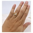 thumbnail image 3 of Matching Ring Couple Rings Yellow Gold Plated 2CT CZ Wedding Ring Sets Titanium Male Ring, 3 of 7