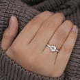 thumbnail image 3 of Cora Jewellery 1.5CT Round Hidden Halo Engagement Ring For Women, 10K White Gold, 8 US, 3 of 7