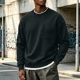 thumbnail image 3 of Men's Oversized Long Sleeve Crewneck Sweatshirts Zip Pocket Pullover Loose Fit Casual Basic Everyday Fall Winter Tops, 3 of 8