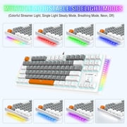 Mechanical Gaming Keyboard, E-YOOSO Wired 75% Mechanical Keyboard with Blue Switches, 87 Keys Gaming Keyboard with Solid Color Backlit & RGB LED Sidelight for Windows Mac PC Gaming