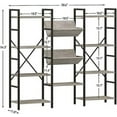 Bookcase with Open Display Shelves 4 Tier Bookshelf with 11 Open
