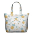 thumbnail image 1 of Weekender Bag with Golden Pineapple Exotic Tropical Prints Large Capacity Travel Tote Bag Lightweight with Adjustable Strap Multiple Pockets for Daily Use, 1 of 5