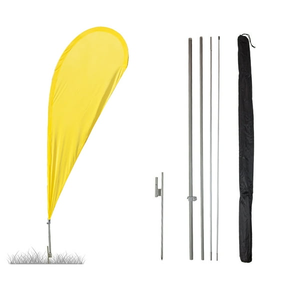 Vispronet - Yellow Feather Flag Kits - 11ft Flag Complete Pole Set with Ground Stake – Great for Businesses, Storefronts, Sales - Printed in The USA