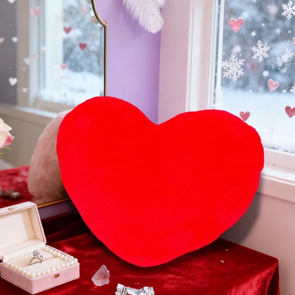 Taicans Valentine‘s Day Heart Shaped Pillow - 13x10in Soft Plush Decorative Throw Pillow for Couch Bedroom Living Room,Home Decor,Romantic Gifts for Wife Girlfriend