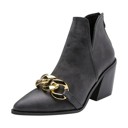 

Mackneog Women s Boots Characteristic Shoes Thick-Soled Mid-Length Boots Ankle Boots Gift on Clearance