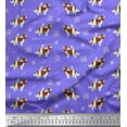 thumbnail image 1 of Soimoi Purple polyester Crepe Fabric Bird,Paw & Cocker Spaniel Dog Print Fabric by Yard 42 Inch Wide, 1 of 3