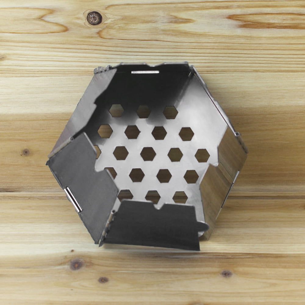 Nebublu Folding Stainless Steel Hexagon Wood Stove Portable Camping Backpacking Cooking Stove - Efficient and Eco-Friendly for  Cooking Adventures