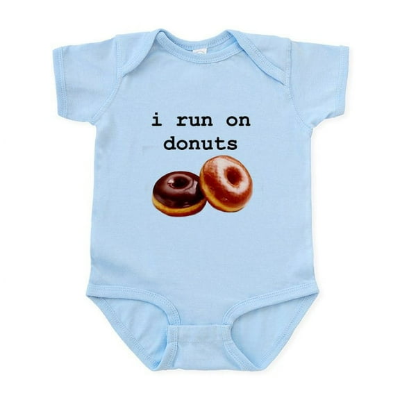 CafePress - I Run On Donuts Infant Bodysuit - Baby Light Bodysuit, Size Newborn - 24 Months