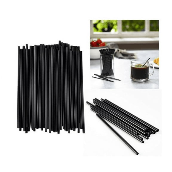 [1000 Bulk Pack] 5 Inch Plastic Sip Stirrers/Straws - Topboutique Plastic Coffee Stirrers , Disposable Stir Sticks for Coffee & Cocktail - Black