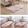 thumbnail image 4 of yeacher Soft Pink Faux Wool Area Rug for Living Room, Bedroom, or Office - 60x110cm, Non-Slip, Machine Washable, Modern Design, 4 of 7