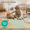 thumbnail image 4 of ODIKA 8'x10' Washable Area Rug Durable, Non-Slip Repeating Botanical Vine Border Leaves Frond Jungle Motif Exotic for Living Room, Under Sectional, Family, 4 of 7