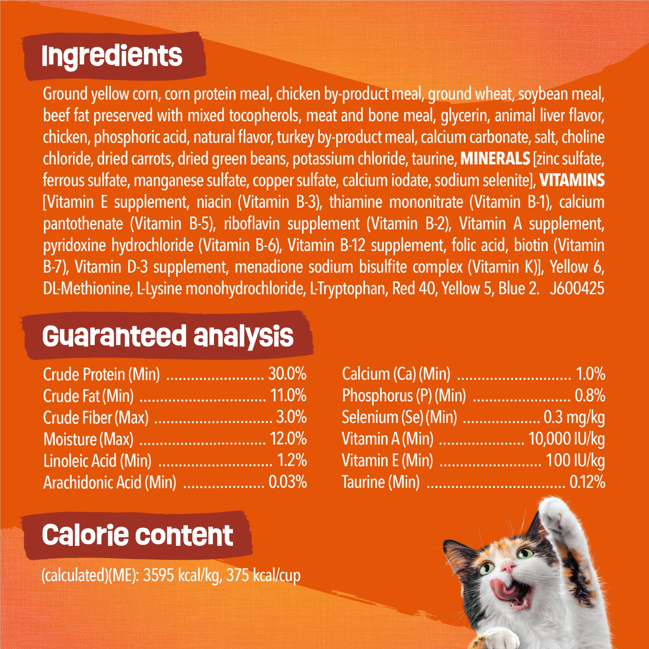 Purina Friskies Tender and Crunchy Dry Cat Food Flavors of Chicken, Beef, Carrots and Green Beans, 3.15 lb Bag