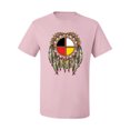 thumbnail image 2 of Wild Bobby, Medicine Wheel Dreamcatcher Native American Pop Culture Men's Graphic T-Shirt, Light Pink, X-Large, 2 of 3