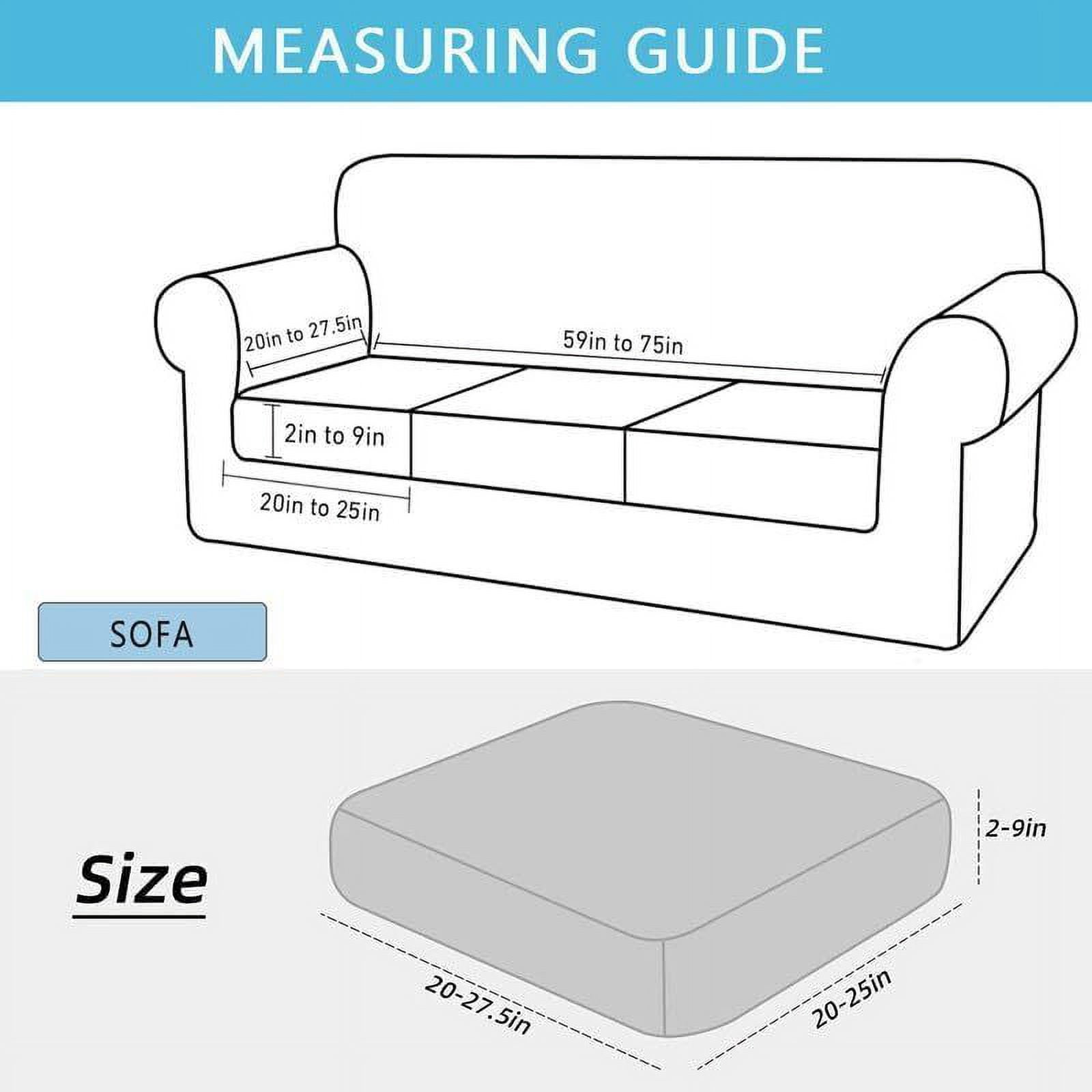 JIAN YA NA Outdoor Waterproof Couch Cushion Covers, Stretch Individual Patio Chair Cushion Outdoor Seat Cushion Pad Replacement Sofa Cushion Protector Sofa Slipcover (Taupe, 6Pcs)