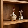 thumbnail image 5 of Resin Chicken Figurine Set, Farmhouse Hen Decor, Hand-Painted Sturdy Non-Fade, Country Style Cute Desk Ornament for Rustic Kitchen Shelf, 6.3x4.72x3.94in, 5 of 6