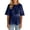 04# Navy, variant on Ihhxva Women's Tops Peplum Blouse Top Loose Fit Elastic Waist - Relaxed Casual Shirt Flowy A-Line Silhouette Soft Office Work Weekend Brunch S-L