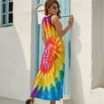 thumbnail image 7 of Colorful Swirls Tie-dye Sleeveless Dress Female Clothing Dress Women Summer 2025 Dress, 7 of 7