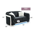 thumbnail image 7 of Glory Sapphire Black Velvet Loveseat With LED Accent Lighting, 7 of 7