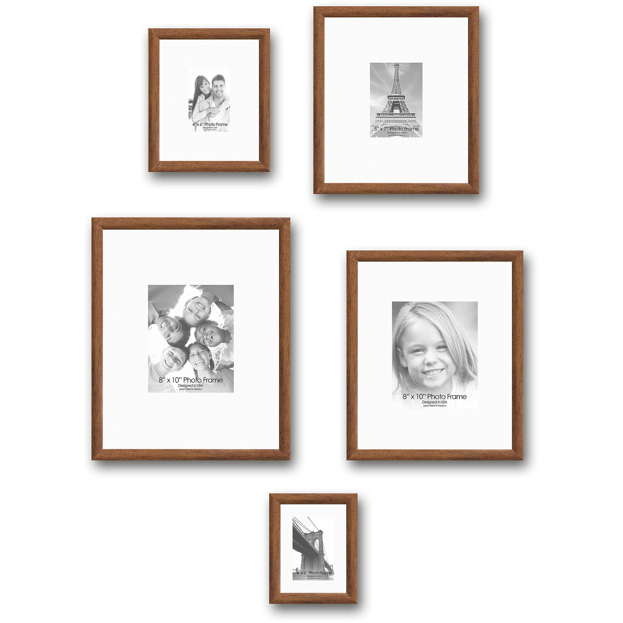 Gallery Frames, Set of 5, Gold