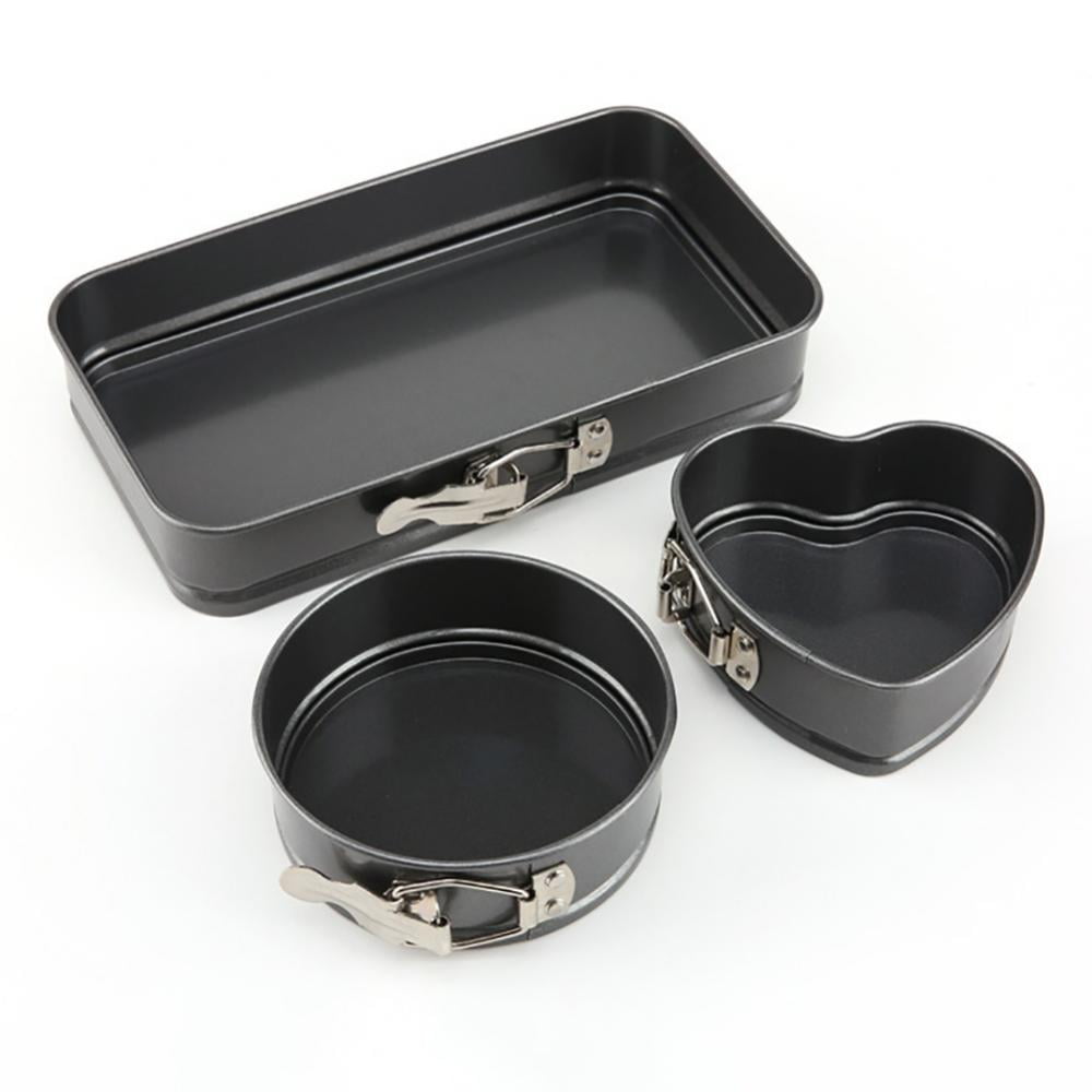 Details about   Non Stick Baking Pan Heart Round and Square Shaped Springform Black Set of 3 